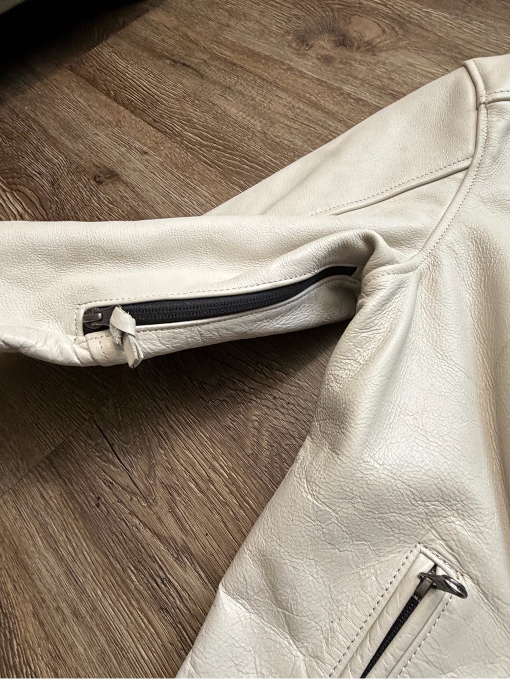 Harley-Davidson Vixen Lane Leather Riding Jacket Beige Size Large - Picture 4 of 10